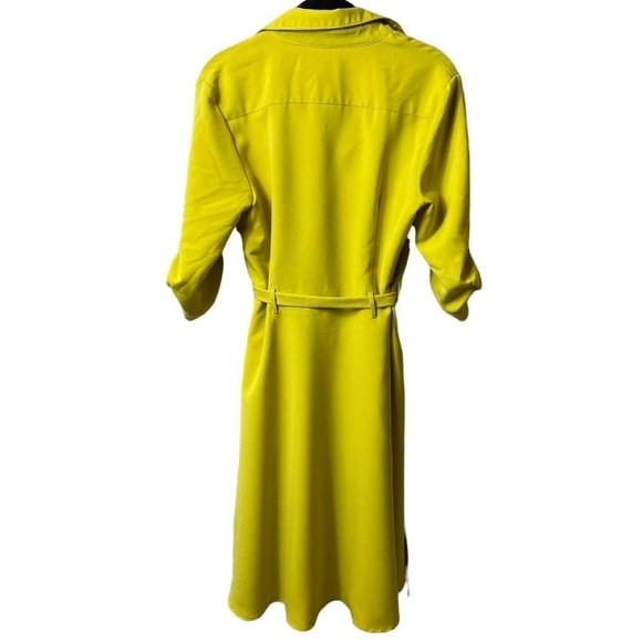 Sharagano Roll Tab Sleeve Tie Waist Shirtdress-Laurel Leaf Size 6 - Picture 6 of 8